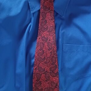 Mens. Vintage Beau Brummel Royal Blue and Red PaisleyTie